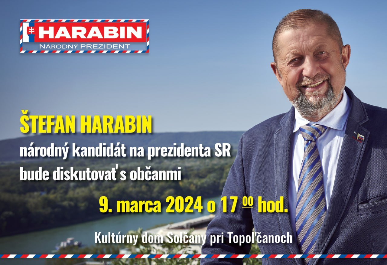 JUDr. Štefan Harabin dnes o 17.00 v Solčanoch
